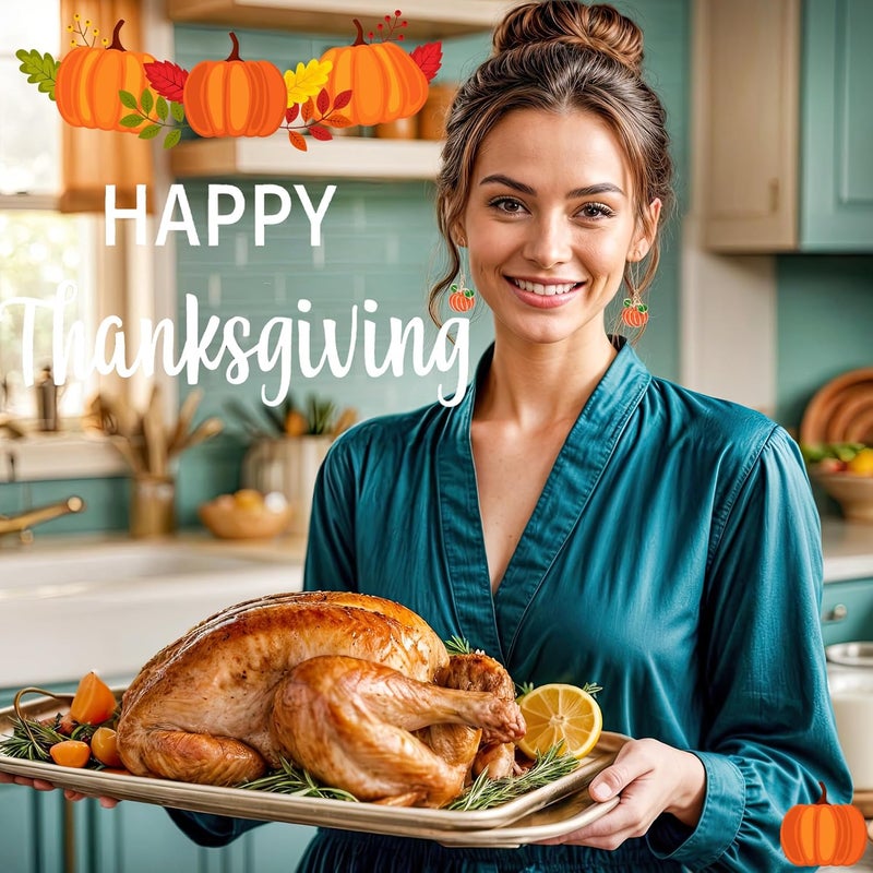 SKYFUN Fall Earrings Crystal Maple Leaf Earring for Women Orange Autumn Maple Leaves Thanksgiving Earrings Drop Dangle Statement Prom Party Jewelry Accessories - Image 2